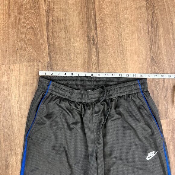 Nike Gray Blue Athletic Tack Pants Zip Ankle Sz L - Picture 7 of 9